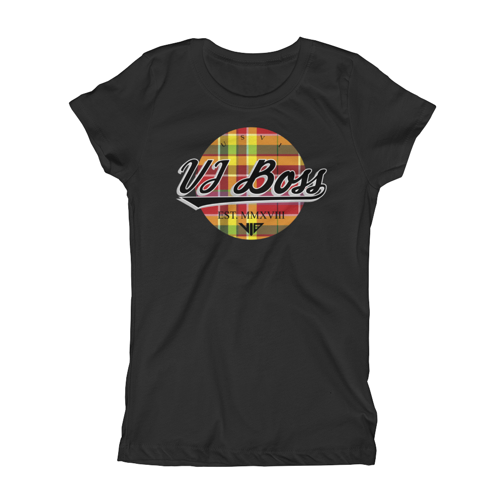 Girls Festival Madras Champion Black Slim Fit T-Shirt - VI BOSS