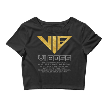 VI BOSS Signature Inspired Crop Top - Black