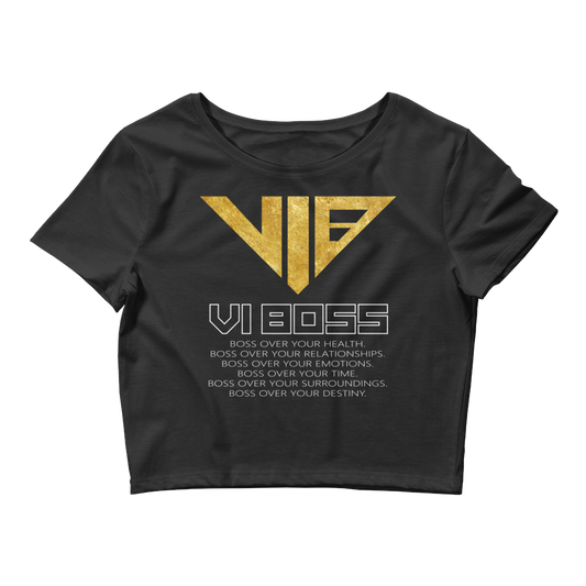 VI BOSS Signature Inspired Crop Top - Black