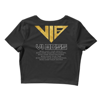 VI BOSS Signature Inspired Crop Top - Black